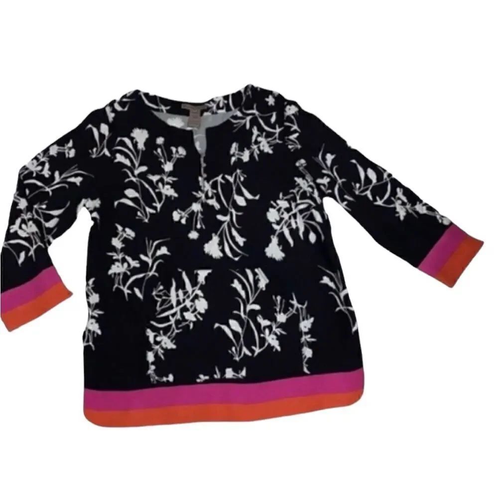 Sharon Young Floral Print Top(Size Large)